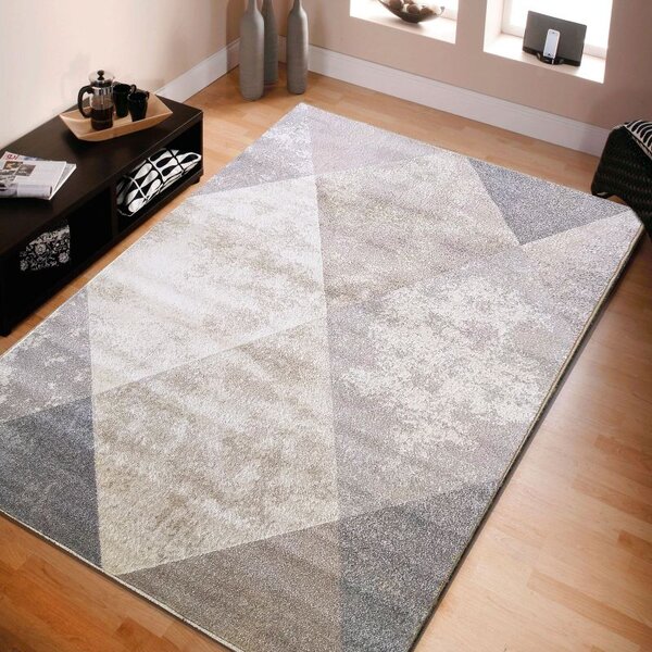 Makro Abra Moderní kusový koberec Vista 05 Geometrický béžový šedý Rozměr: 120x170 cm