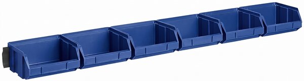 Ocelové lišty s plastovými boxy, 6x box 100 x 95 x 50 mm