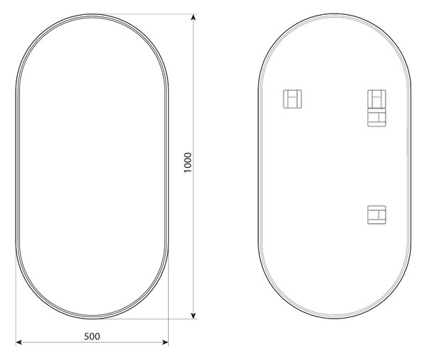 Dubiel Vitrum Tokio zrcadlo 50x100 cm oválný černá 5905241010885