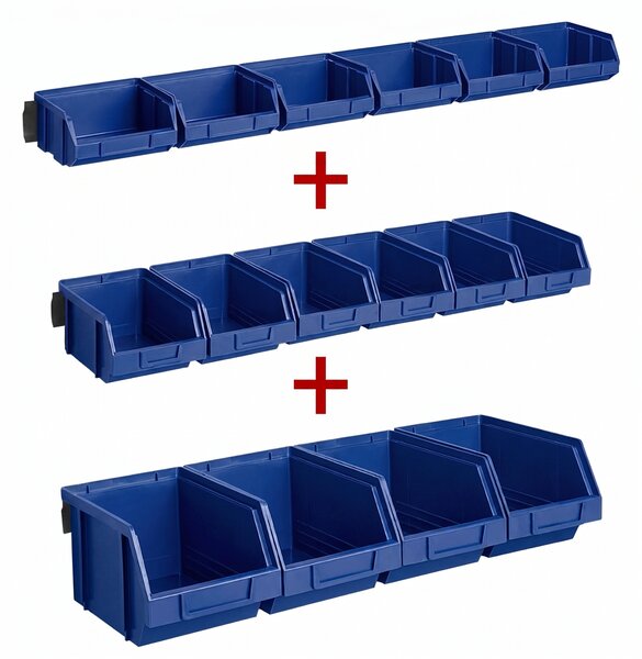Sada lišty s boxy 2+1 ZDARMA, mix velikostí, modrá