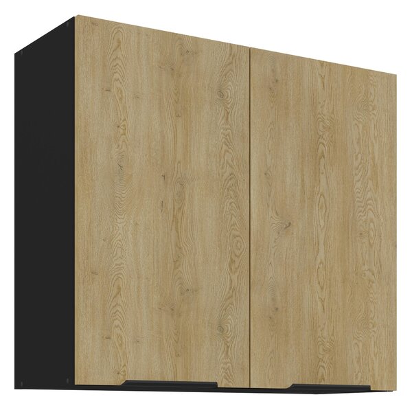 Horní kuchyňská skříňka Carminia 80 G-72 2F (dub cremona + černá). 1127993