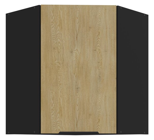 Rohová horní kuchyňská skříňka Carminia 60x60 GN-72 1F (45) (dub cremona + černá). 1127999