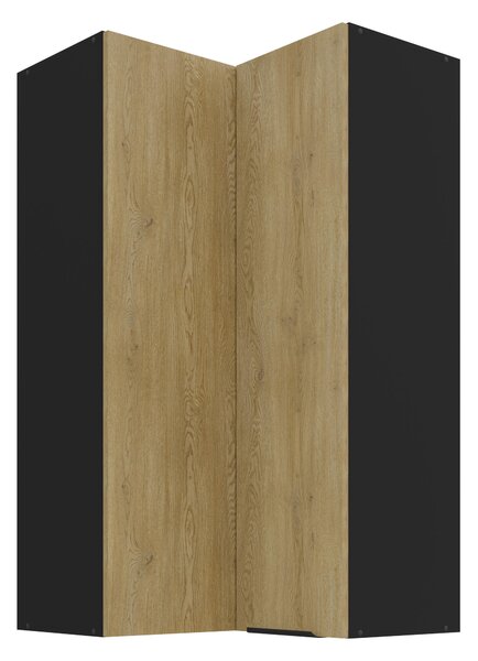 Rohová horní kuchyňská skříňka Carminia 60x60 GN-108 2F (90) (dub cremona + černá). 1128002