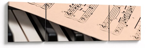 Obraz klavíru s notami (170x50 cm)