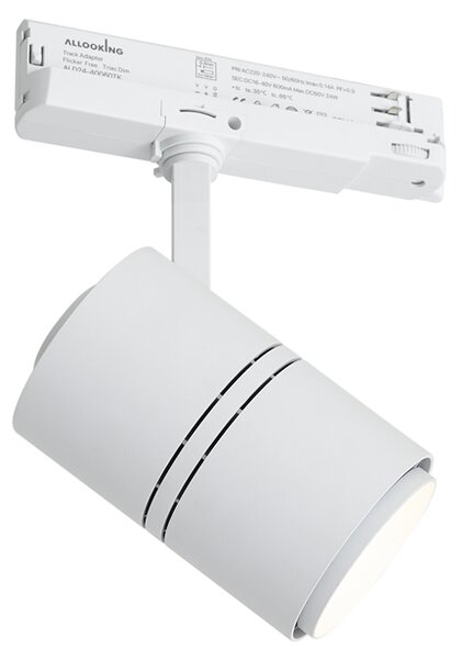 Moderní bodové svítidlo bílé pro 3fázovou kolejnici vč. LED - 3-Phase Ruler