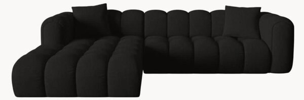 Modulárná rohová pohovka Clotilde Black & Black, 4místná