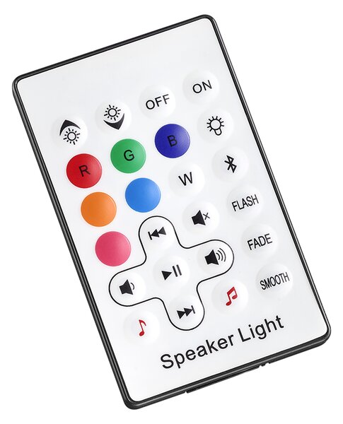 TRIO reality R55086101 JAMAICA Dekorační svítidlo s bluetooth reproduktorem 245mm LED 1X2W / 25lm 3000K IP44 Bílá, černá + dálkový ovladač