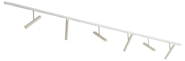 Moderní kolejnicový systém bílý s 6 béžovými bodovými světly 1-fázový - Slimline Avery