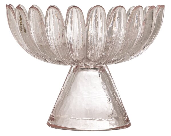 Skleněná miska na podstavci Nalu Rose Glass