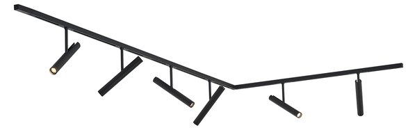 Moderní kolejnicový systém černý s 6 bodovými světly černý 1-fázový - Slimline Avery