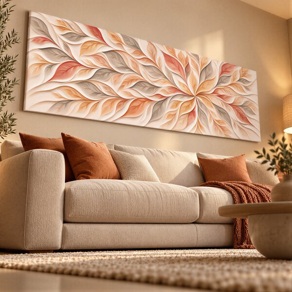 Obraz na plátně - Mandala Tichý podzim FeelHappy.cz Rozměr obrazu (Šířka x Výška): 60 x 20 cm