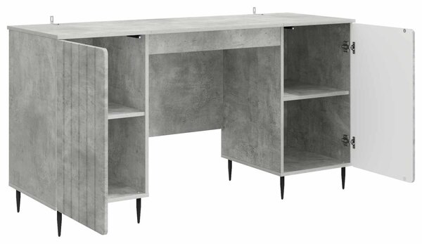 Stůl s policí Betonově šedá 142,5 x 50 x 75 cm Kompozitní dřevo 3414588