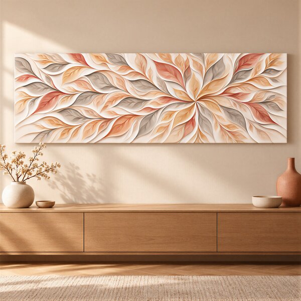 Obraz na plátně - Mandala Tichý podzim FeelHappy.cz Rozměr obrazu (Šířka x Výška): 60 x 20 cm