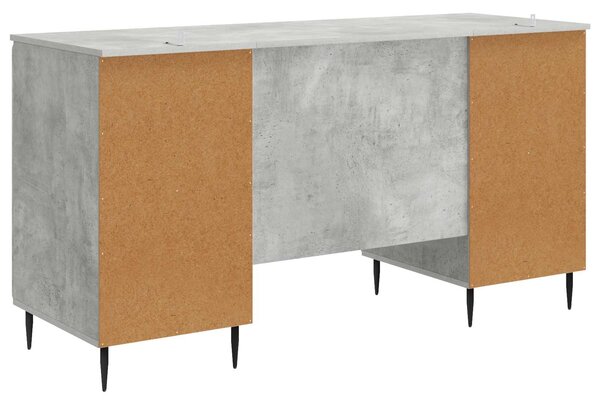 Stůl s policí Betonově šedá 142,5 x 50 x 75 cm Kompozitní dřevo 3414588
