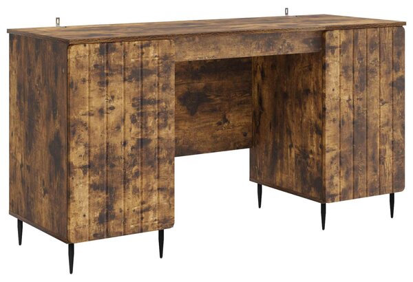 Stůl s policí Kouřový dub 142,5 x 50 x 75 cm Kompozitní dřevo 3414590