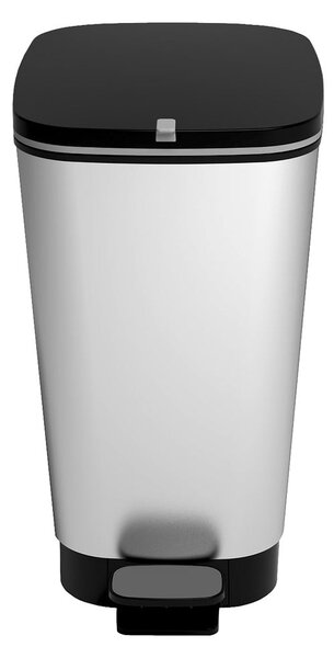 Nášlapný plastový odpadkový koš ve stříbrné barvě 45 l Chic Bin – KIS