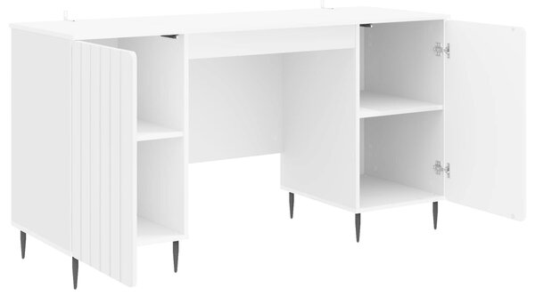 Stůl Bílá s vysokým leskem 142,5 x 50 x 75 cm Kompozitní dřevo 3414589