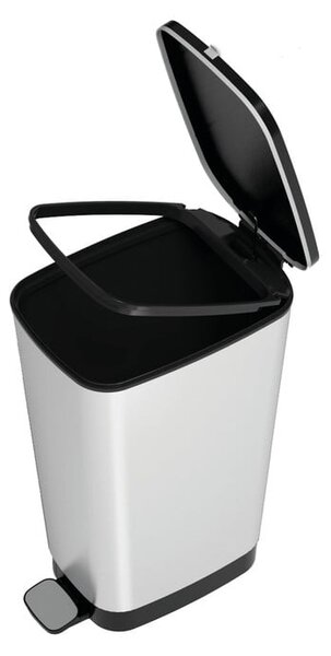 Nášlapný plastový odpadkový koš ve stříbrné barvě 45 l Chic Bin – KIS