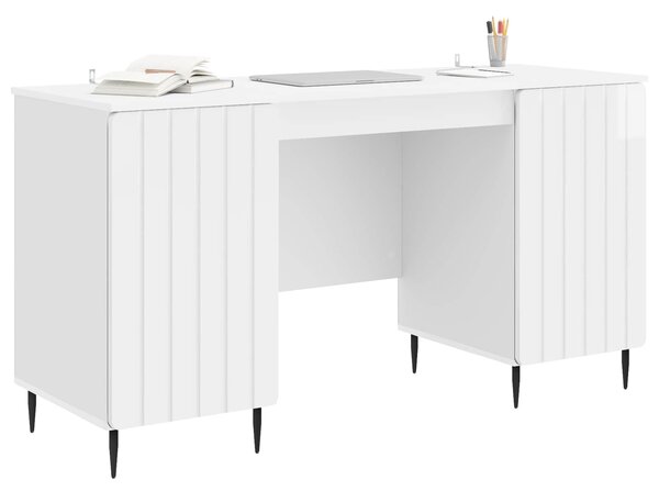 Stůl Bílá s vysokým leskem 142,5 x 50 x 75 cm Kompozitní dřevo 3414589