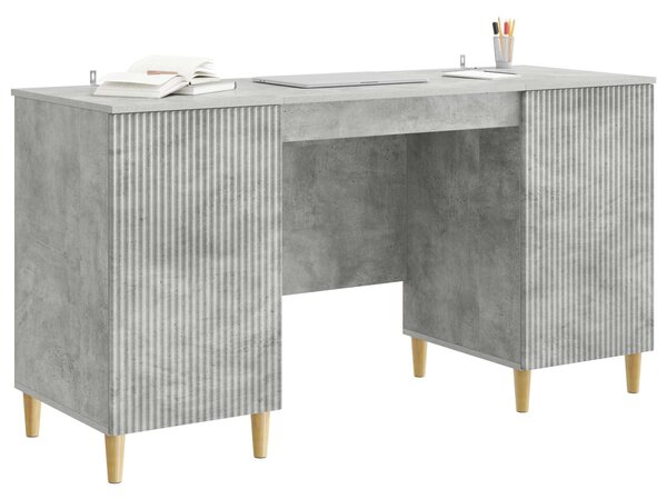 Stůl s policí Betonově šedá 142,5 x 50 x 75 cm Kompozitní dřevo 3414597