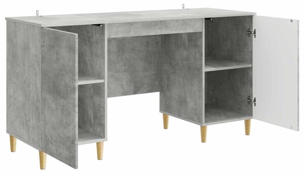 Stůl s policí Betonově šedá 142,5 x 50 x 75 cm Kompozitní dřevo 3414597