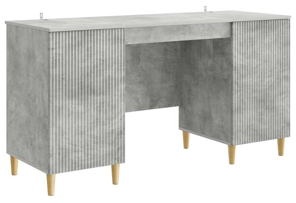 Stůl s policí Betonově šedá 142,5 x 50 x 75 cm Kompozitní dřevo 3414597