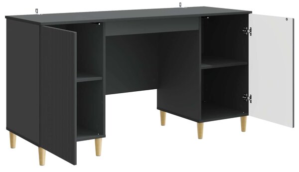 Stůl s policí Černá 142,5 x 50 x 75 cm Kompozitní dřevo 3414595