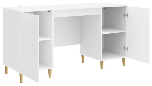Stůl Bílá s vysokým leskem 142,5 x 50 x 75 cm Kompozitní dřevo 3414598