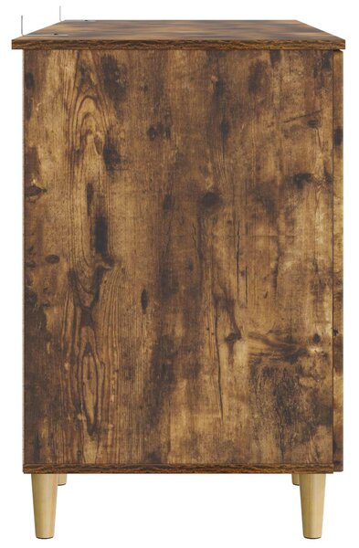 Stůl s policí Kouřový dub 142,5 x 50 x 75 cm Kompozitní dřevo 3414599