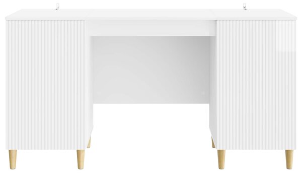 Stůl Bílá s vysokým leskem 142,5 x 50 x 75 cm Kompozitní dřevo 3414598