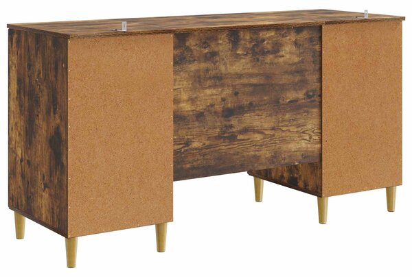 Stůl s policí Kouřový dub 142,5 x 50 x 75 cm Kompozitní dřevo 3414599