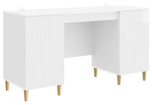 Stůl Bílá s vysokým leskem 142,5 x 50 x 75 cm Kompozitní dřevo 3414598