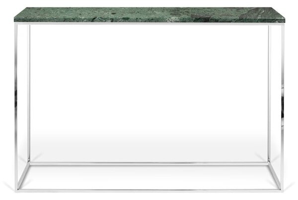 Zelený konzolový stolek s mramorovou deskou TemaHome
