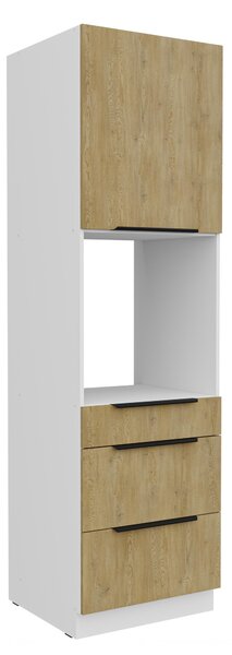 Potravinová kuchyňská skříňka na troubu Carminia 60 DPS-210 3S1F PREMIUM BOX (dub cremona + bílá). 1128081