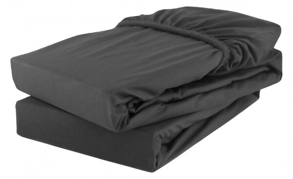 Jersey prostěradlo s lycrou Deluxe 180 × 200 cm – tmavě šedé