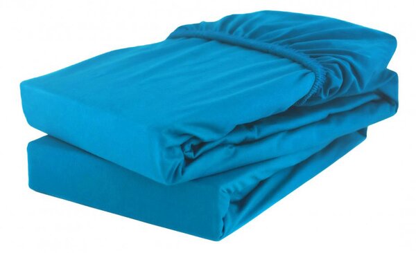 MK Lůžkoviny Jersey prostěradlo s elastanem 220 × 200 cm – tyrkysové