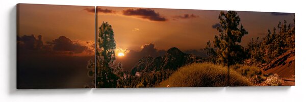 Obraz přírody se západem slunce (170x50 cm)