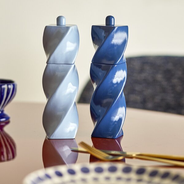 Mlýnek na sůl a pepř Riley Blue – set 2 ks