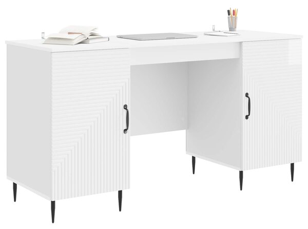 Stůl Bílá s vysokým leskem 142,5 x 50 x 75 cm Kompozitní dřevo 3414607