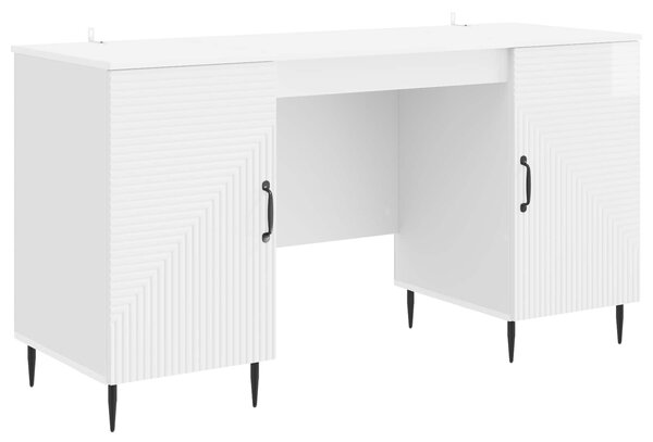 Stůl Bílá s vysokým leskem 142,5 x 50 x 75 cm Kompozitní dřevo 3414607