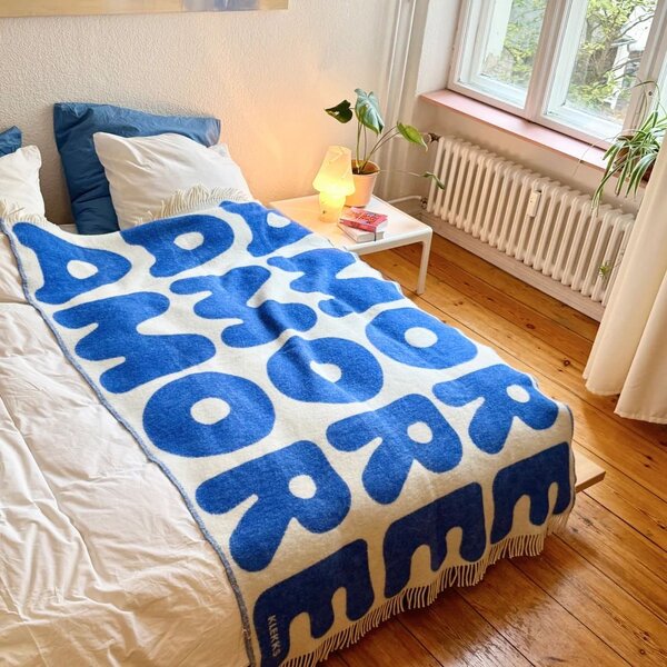 Vlněný pléd Klekks No. 11 Blue (130 × 200 cm)