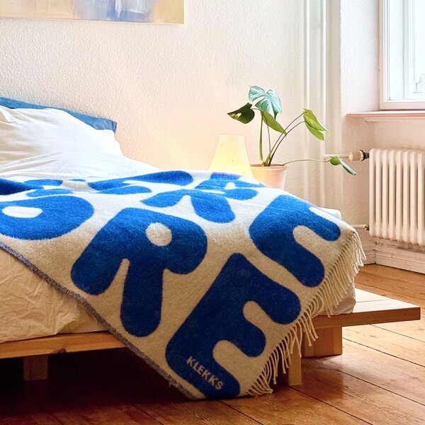 Vlněný pléd Klekks No. 11 Blue (130 × 200 cm)