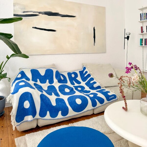 Vlněný pléd Klekks No. 11 Blue (130 × 200 cm)