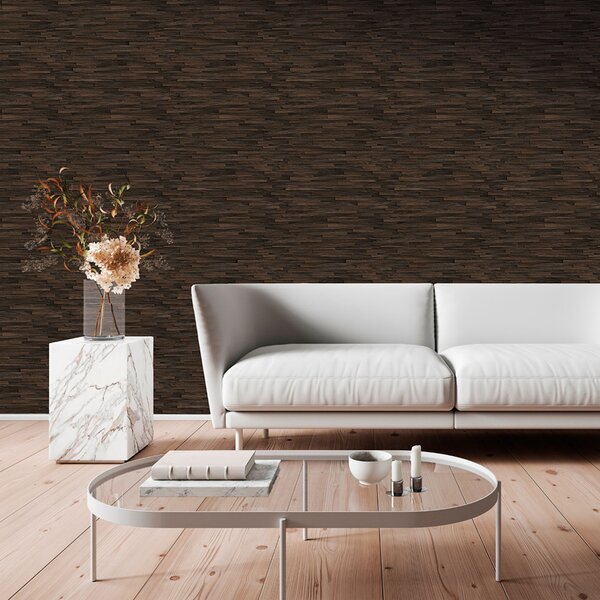 Luxusní vliesová tapeta na zeď, hnědá, imitace dřeva, Z57725, Architexture 2, Zambaiti Parati