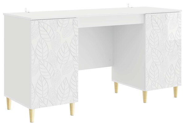 Stůl Bílá s vysokým leskem 142,5 x 50 x 75 cm Kompozitní dřevo 3414616