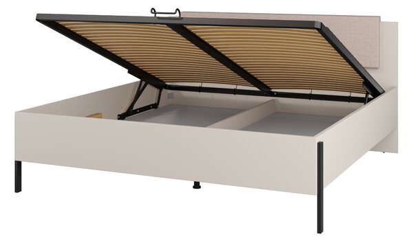 Manželská postel 180 cm Juka (kašmír) (s úložným prostorem)
