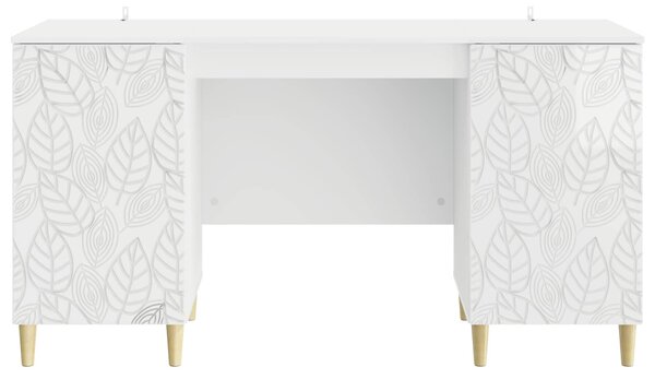 Stůl Bílá s vysokým leskem 142,5 x 50 x 75 cm Kompozitní dřevo 3414616