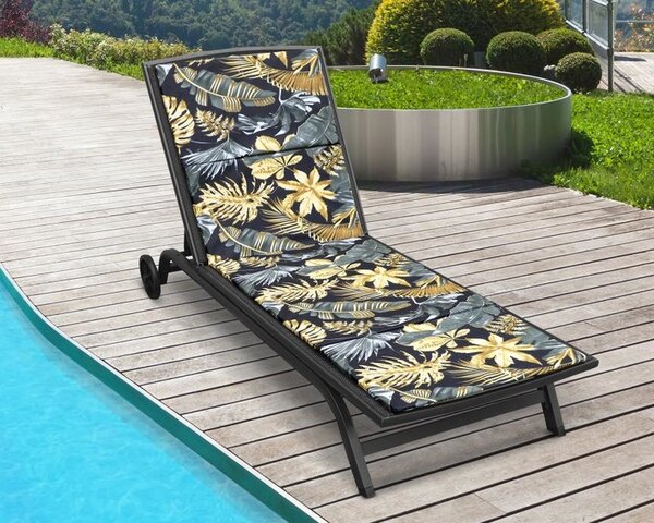 Bellatex Polstr na plážové lehátko potah na zip 55x195 cm Monstera