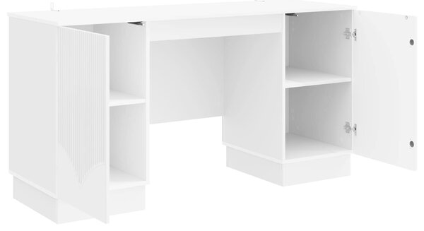 Stůl Bílá s vysokým leskem 142,5 x 50 x 75 cm Kompozitní dřevo 3414625