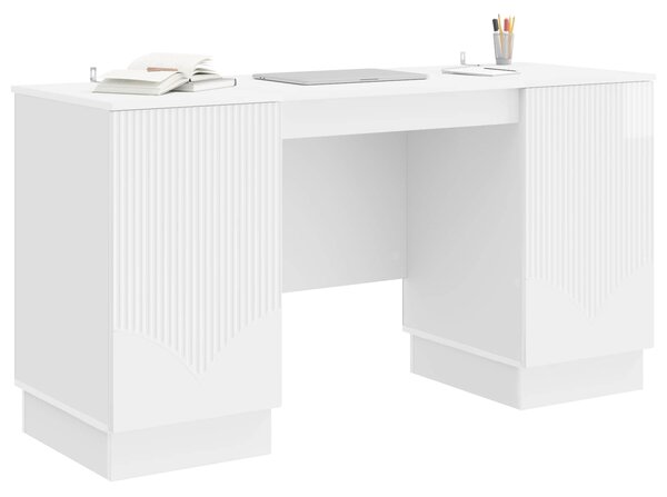 Stůl Bílá s vysokým leskem 142,5 x 50 x 75 cm Kompozitní dřevo 3414625